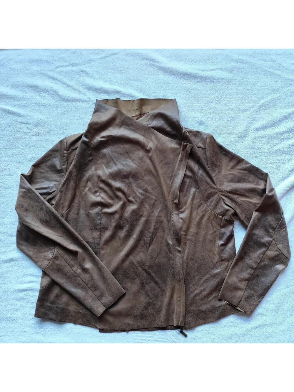 Cato Faux suede drape jacket Plus Sportswear size 16W brown